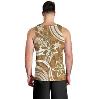 Hawaii Pupuala Plumeria Light Brown Men Tank Top Polynesian Pattern LT01 - Polynesian Pride