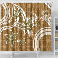 Hawaii Pupuala Plumeria Light Brown Shower Curtain Polynesian Pattern LT01 - Polynesian Pride