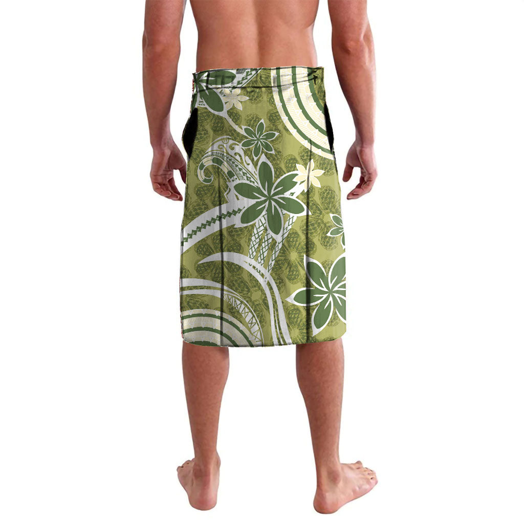 Hawaii Pupuala Plumeria Olive Green Lavalava Polynesian Pattern LT01 - Polynesian Pride