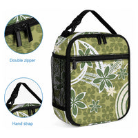 Hawaii Pupuala Plumeria Olive Green Lunch Bag Polynesian Pattern LT01 - Polynesian Pride