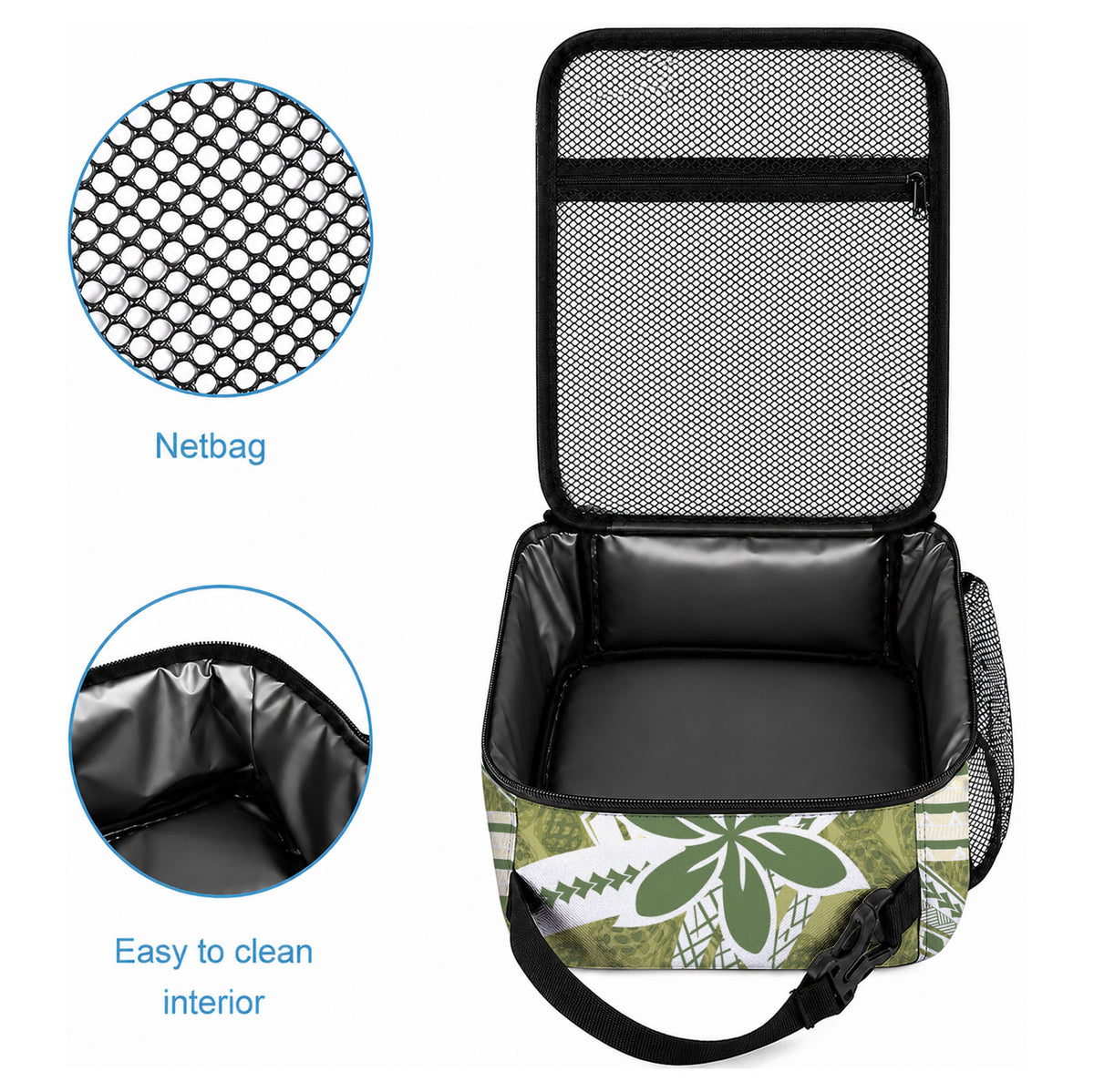 Hawaii Pupuala Plumeria Olive Green Lunch Bag Polynesian Pattern LT01 - Polynesian Pride