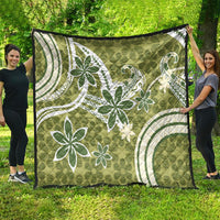 Hawaii Pupuala Plumeria Olive Green Quilt Polynesian Pattern LT01 - Polynesian Pride