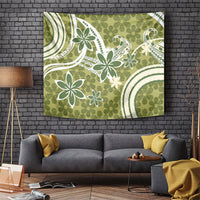 Hawaii Pupuala Plumeria Olive Green Tapestry Polynesian Pattern LT01 Olive Green - Polynesian Pride