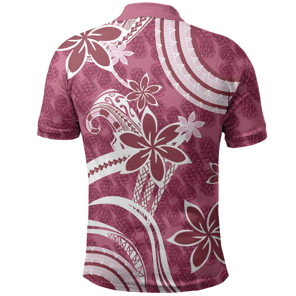 Hawaii Pupuala Plumeria Pink Polo Shirt Polynesian Pattern LT01 - Polynesian Pride