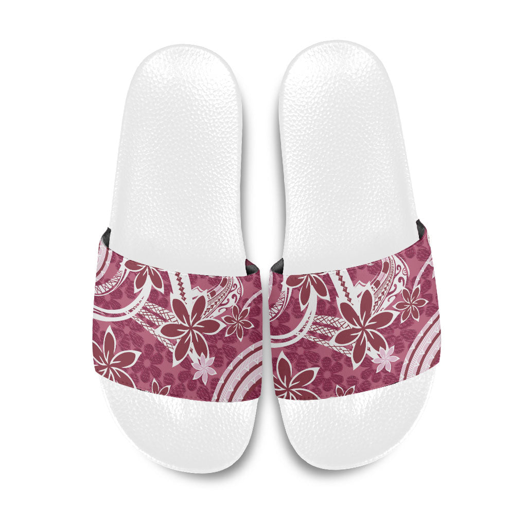 Hawaii Pupuala Plumeria Pink Slide Sandals Polynesian Pattern LT01 Pink - Polynesian Pride