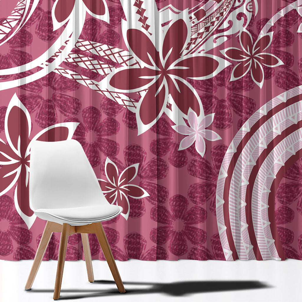 Hawaii Pupuala Plumeria Pink Window Curtain Polynesian Pattern LT01 - Polynesian Pride