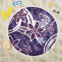 Hawaii Pupuala Plumeria Purple Beach Blanket Polynesian Pattern LT01 One Size 150cm Purple - Polynesian Pride