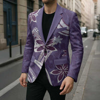 Hawaii Pupuala Plumeria Purple Blazer Polynesian Pattern LT01 - Polynesian Pride