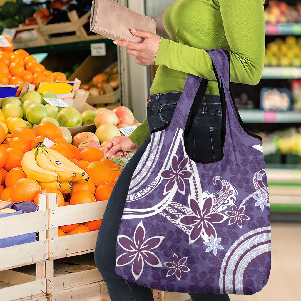 Hawaii Pupuala Plumeria Purple Grocery Bag Polynesian Pattern LT01 - Polynesian Pride