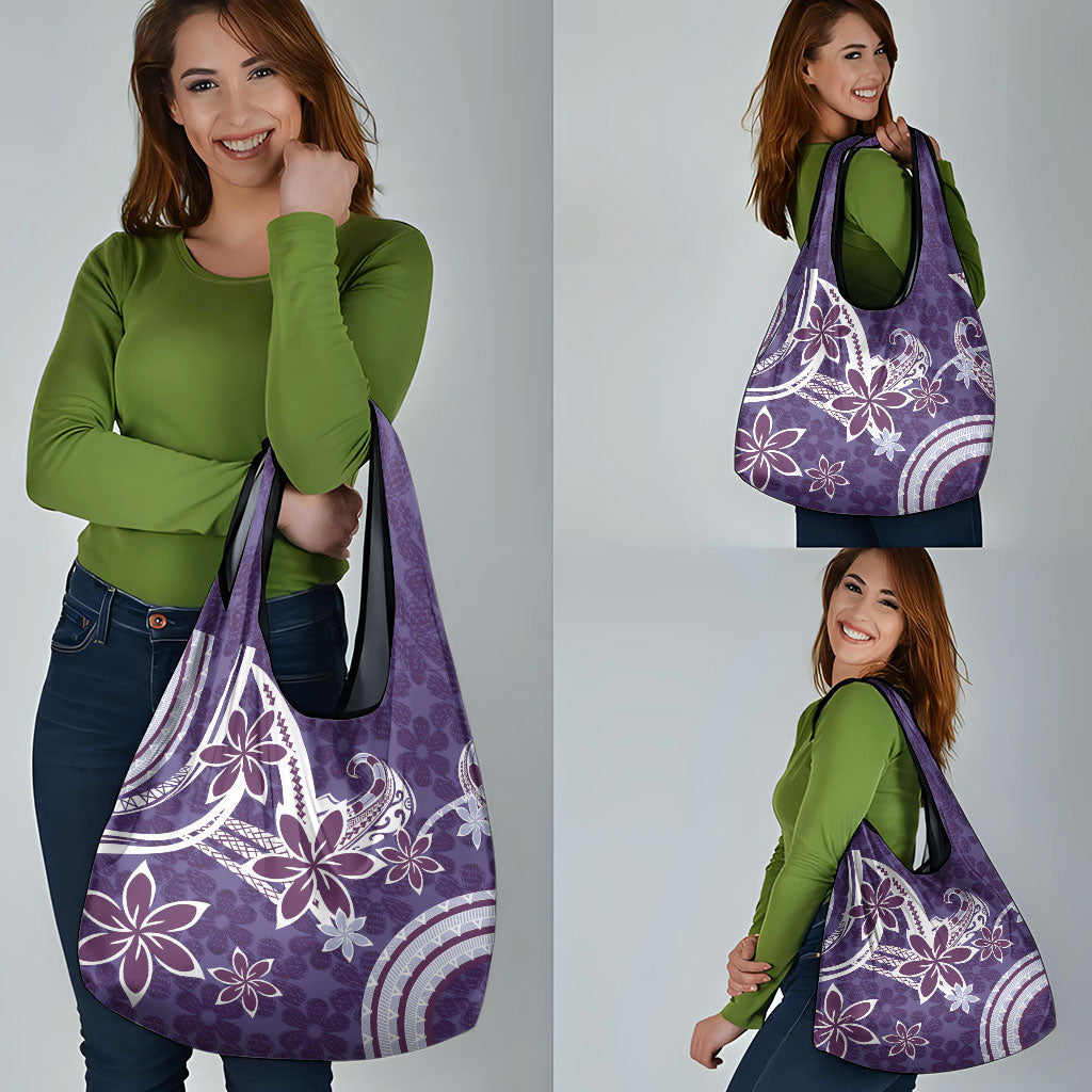 Hawaii Pupuala Plumeria Purple Grocery Bag Polynesian Pattern LT01 - Polynesian Pride