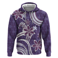 Hawaii Pupuala Plumeria Purple Hoodie Polynesian Pattern LT01 Pullover Hoodie Purple - Polynesian Pride