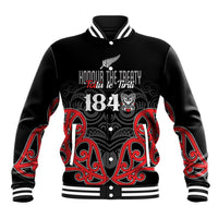 Toitu Te Tiriti 1840 Aotearoa Baseball Jacket Stand Together Stand Stronger LT01 Unisex Black - Polynesian Pride