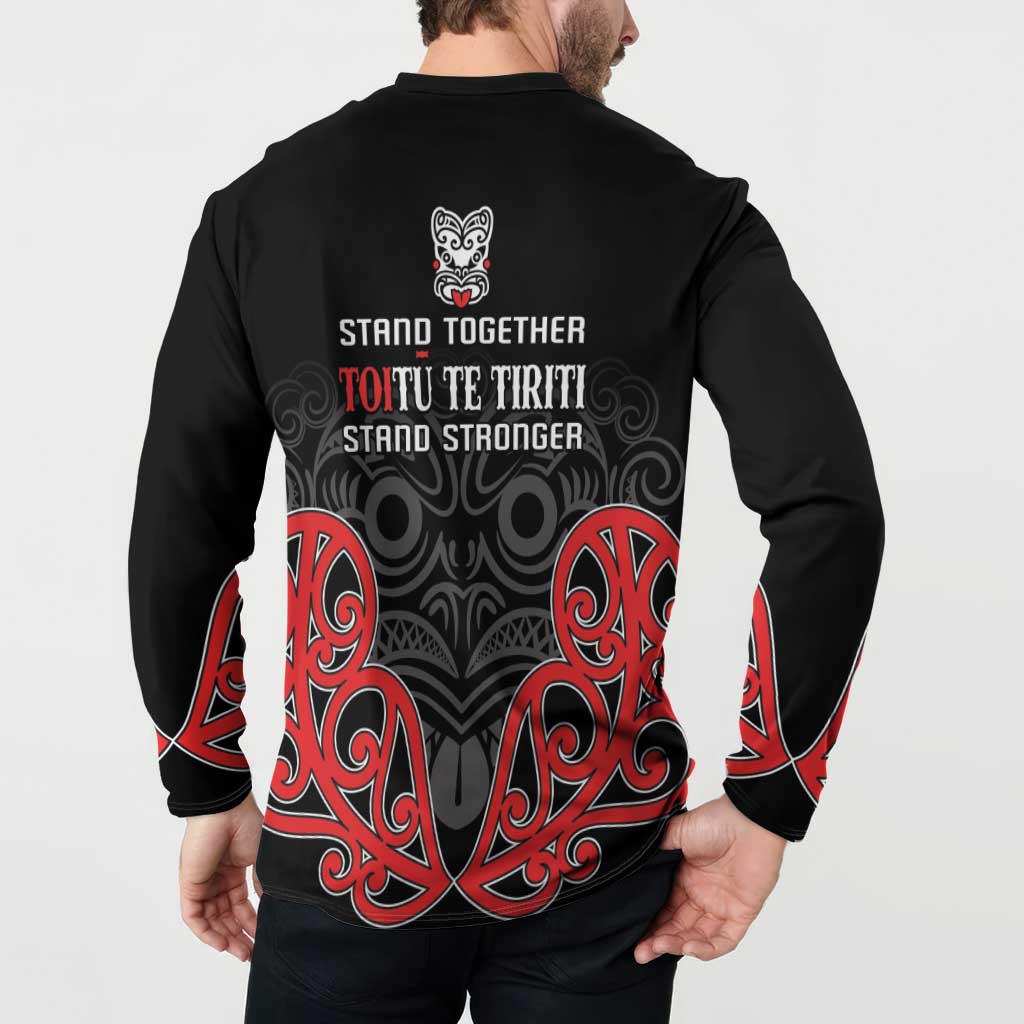 Toitu Te Tiriti 1840 Aotearoa Button Sweatshirt Stand Together Stand Stronger LT01 - Polynesian Pride