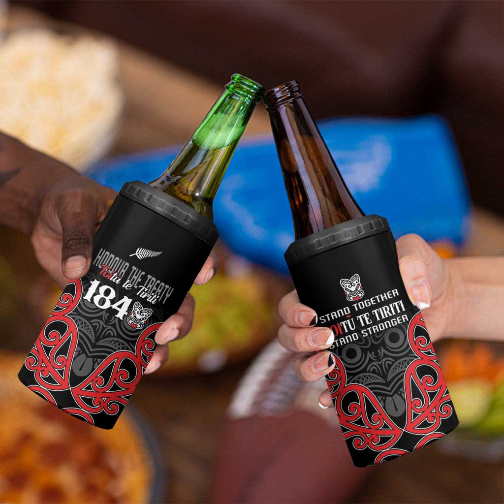 Toitu Te Tiriti 1840 Aotearoa 4 in 1 Can Cooler Tumbler Stand Together Stand Stronger