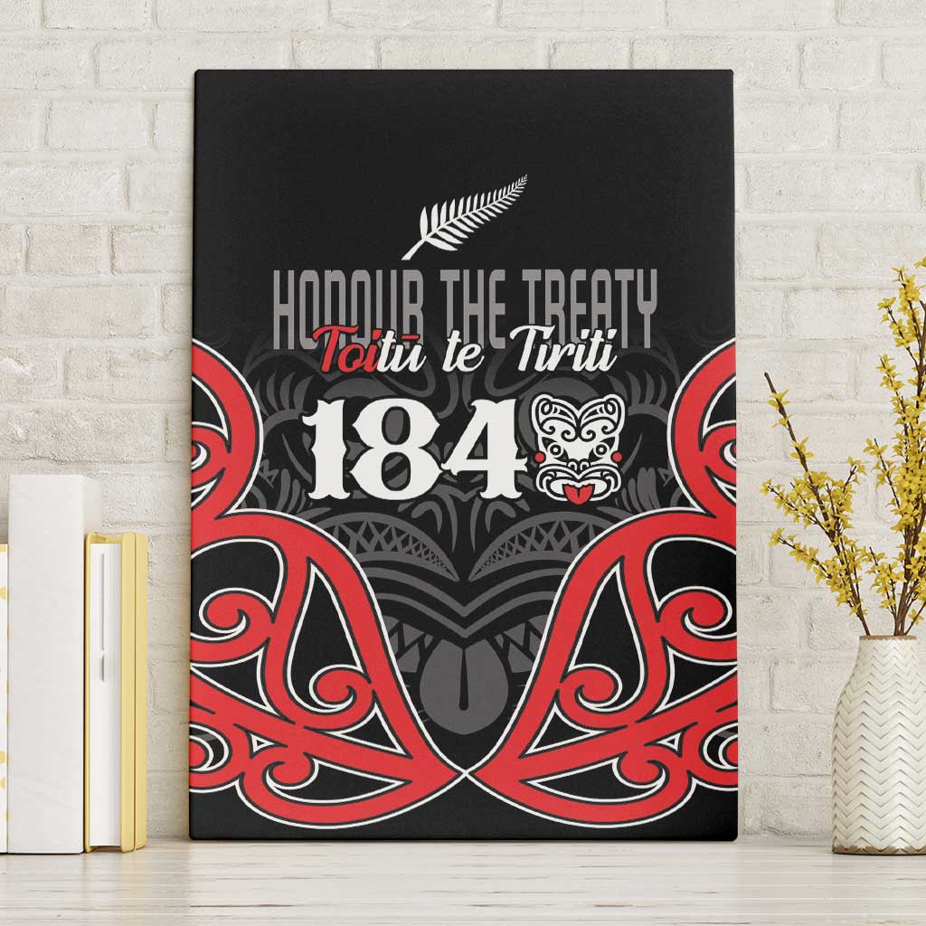 Toitu Te Tiriti 1840 Aotearoa Canvas Wall Art Stand Together Stand Stronger LT01 Without Frame Black - Polynesian Pride