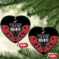 Toitu Te Tiriti 1840 Aotearoa Ceramic Ornament Stand Together Stand Stronger LT01 Heart Black - Polynesian Pride