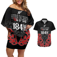 Toitu Te Tiriti 1840 Aotearoa Couples Matching Off Shoulder Short Dress and Hawaiian Shirt Stand Together Stand Stronger