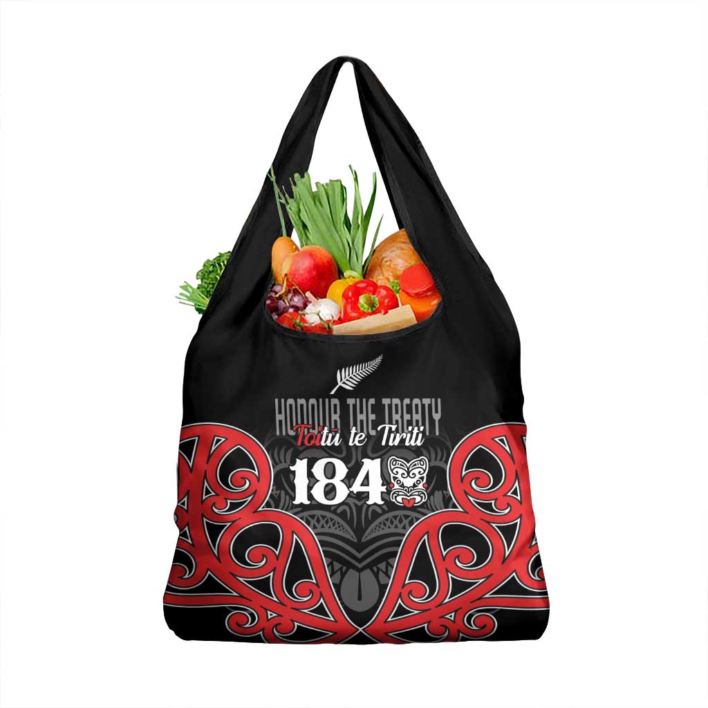 Toitu Te Tiriti 1840 Aotearoa Grocery Bag Stand Together Stand Stronger LT01 1-pack One Size Black - Polynesian Pride