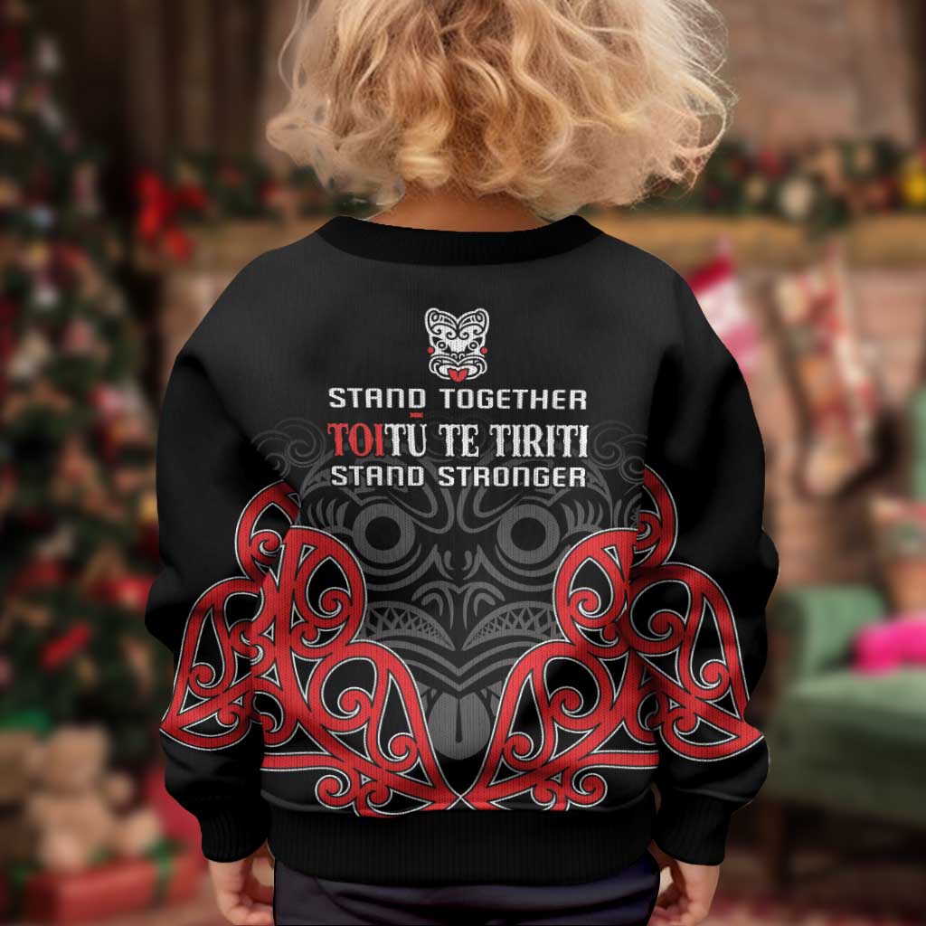Toitu Te Tiriti 1840 Aotearoa Kid Ugly Christmas Sweater Stand Together Stand Stronger