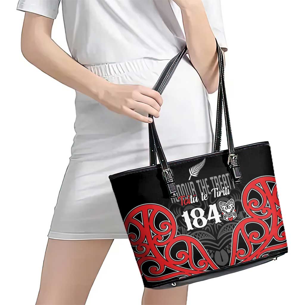 Toitu Te Tiriti 1840 Aotearoa Leather Tote Bag Stand Together Stand Stronger LT01 - Polynesian Pride