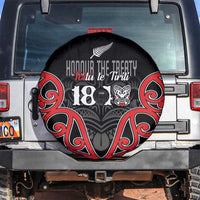 Toitu Te Tiriti 1840 Aotearoa Spare Tire Cover Stand Together Stand Stronger LT01 Black - Polynesian Pride
