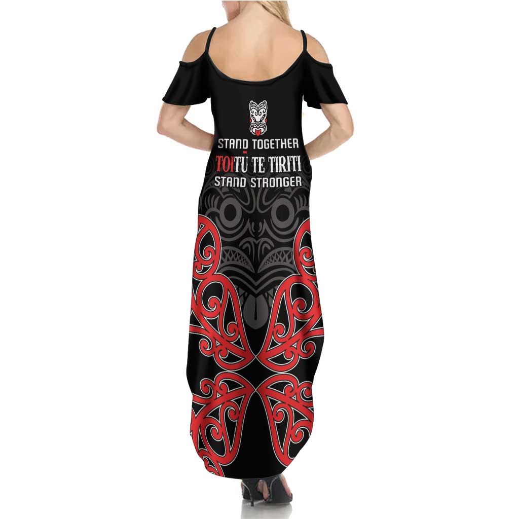 Toitu Te Tiriti 1840 Aotearoa Summer Maxi Dress Stand Together Stand Stronger LT01 - Polynesian Pride