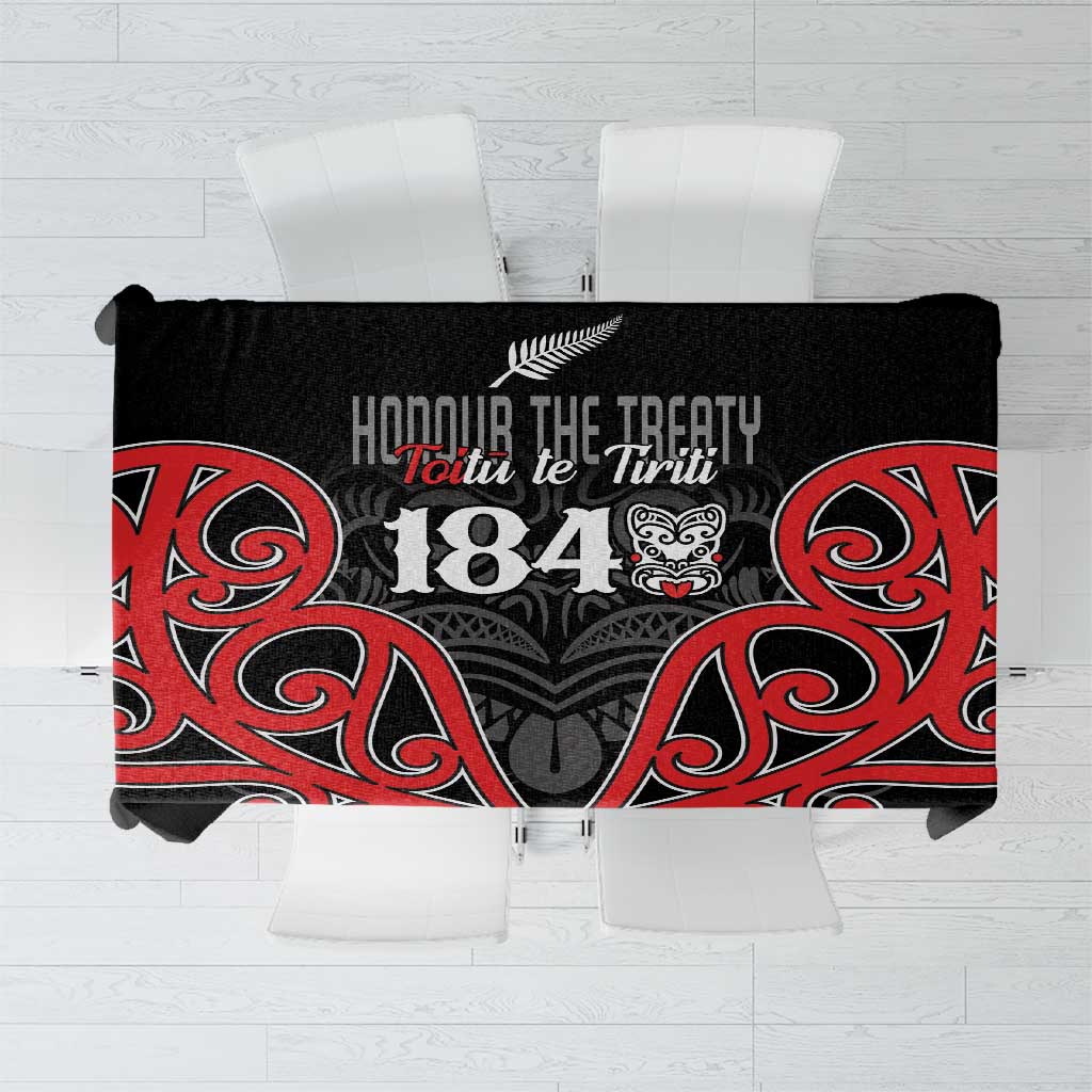 Toitu Te Tiriti 1840 Aotearoa Tablecloth Stand Together Stand Stronger LT01 Black - Polynesian Pride