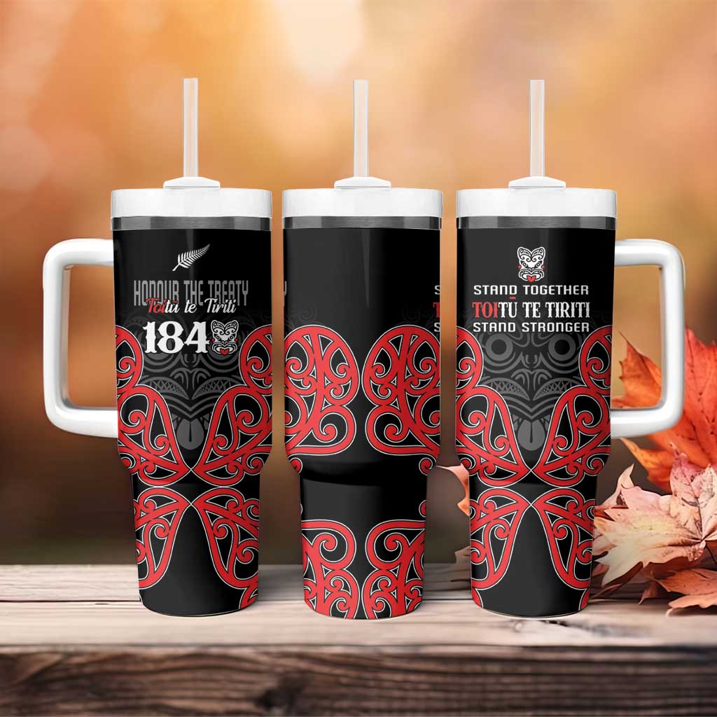 Toitu Te Tiriti 1840 Aotearoa Tumbler With Handle Stand Together Stand Stronger LT01 - Polynesian Pride