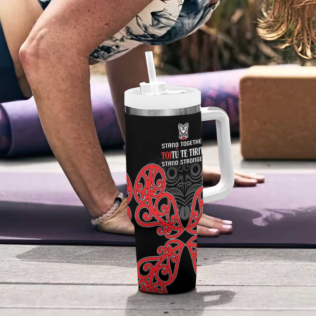 Toitu Te Tiriti 1840 Aotearoa Tumbler With Handle Stand Together Stand Stronger LT01 - Polynesian Pride