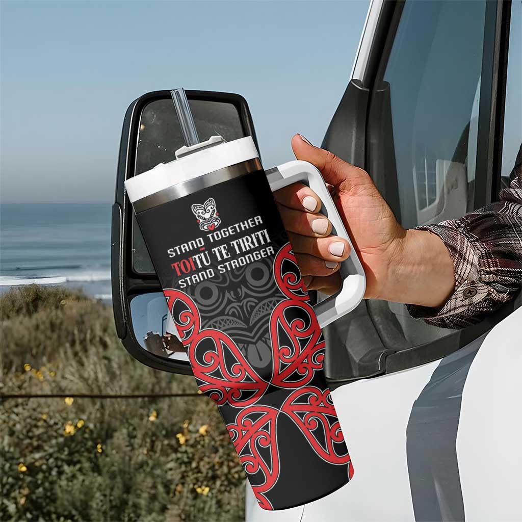 Toitu Te Tiriti 1840 Aotearoa Tumbler With Handle Stand Together Stand Stronger LT01 - Polynesian Pride