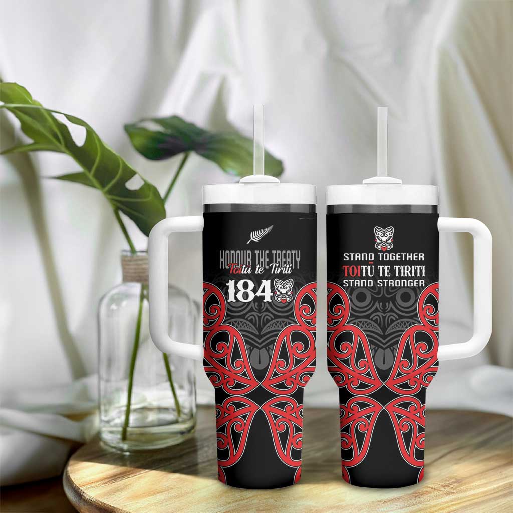 Toitu Te Tiriti 1840 Aotearoa Tumbler With Handle Stand Together Stand Stronger LT01 - Polynesian Pride