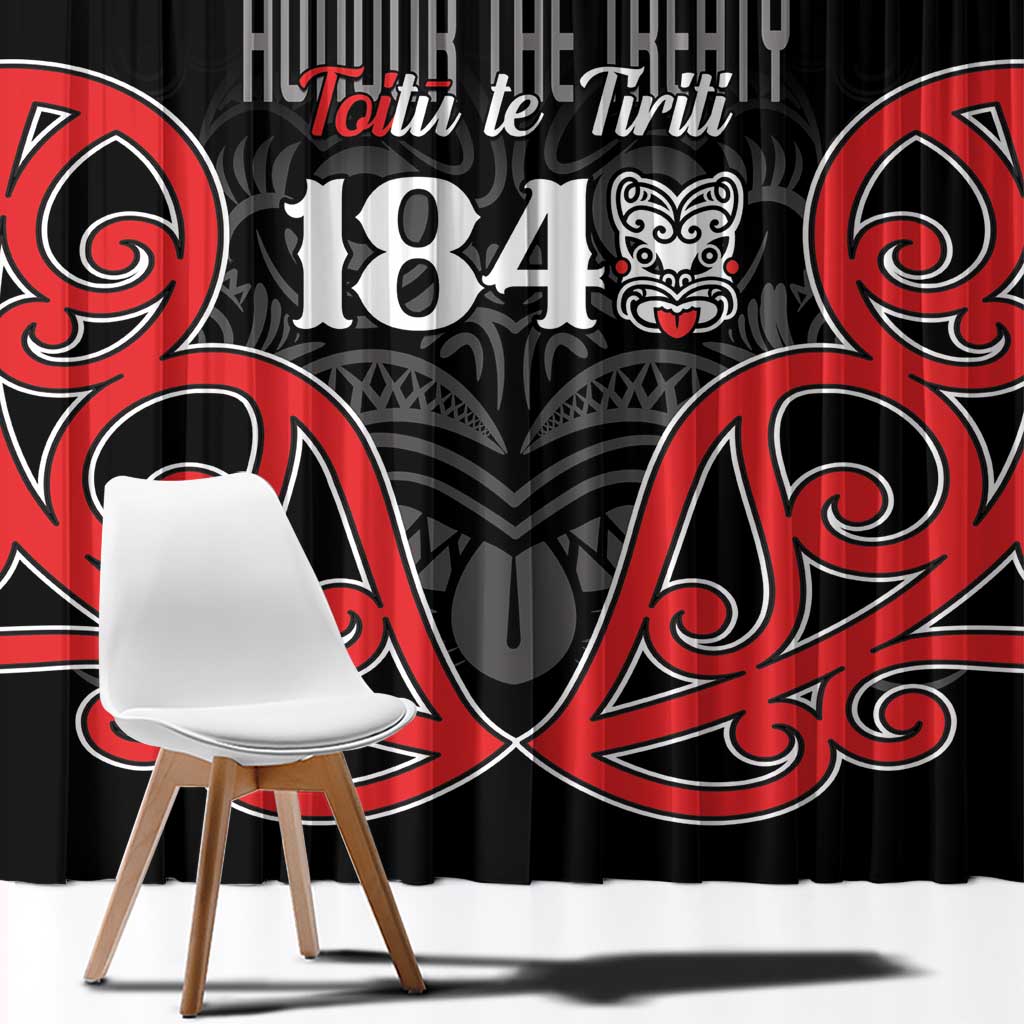 Toitu Te Tiriti 1840 Aotearoa Window Curtain Stand Together Stand Stronger LT01 - Polynesian Pride