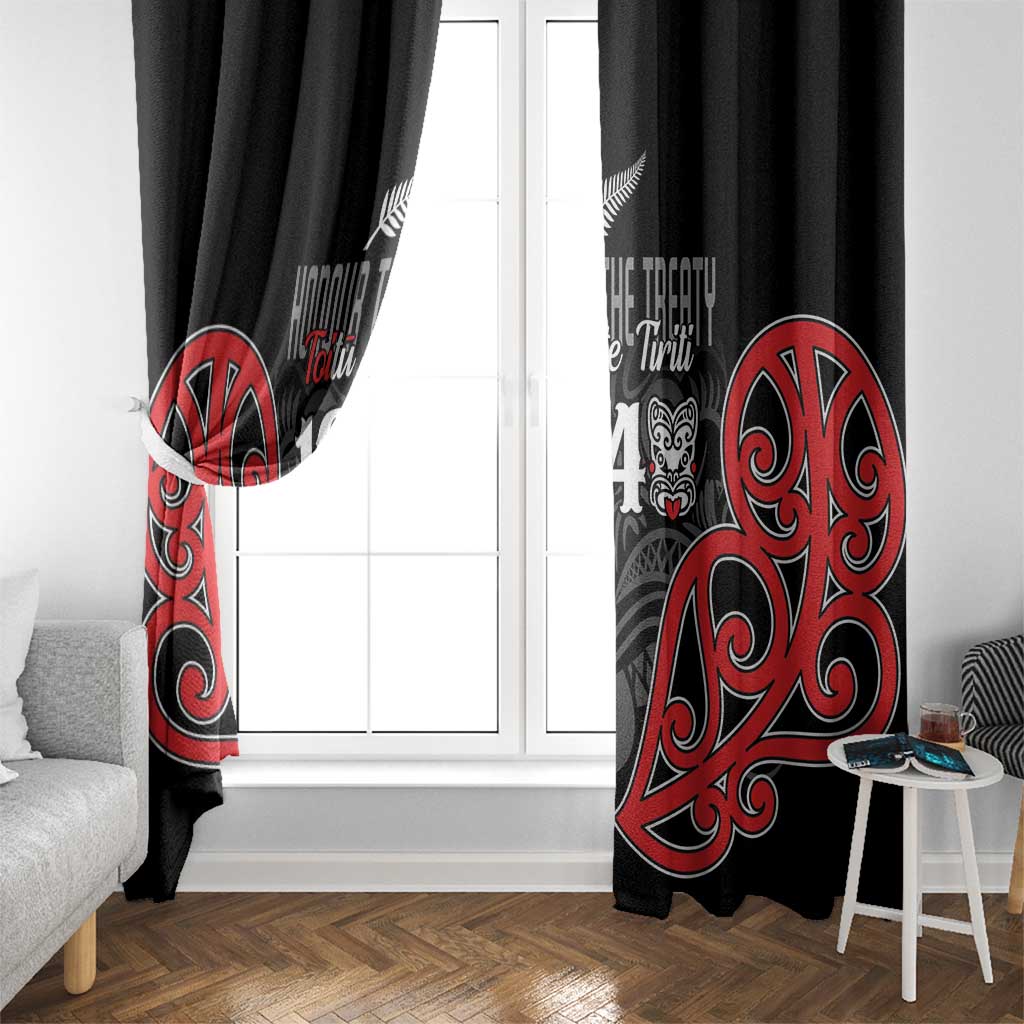 Toitu Te Tiriti 1840 Aotearoa Window Curtain Stand Together Stand Stronger LT01 - Polynesian Pride