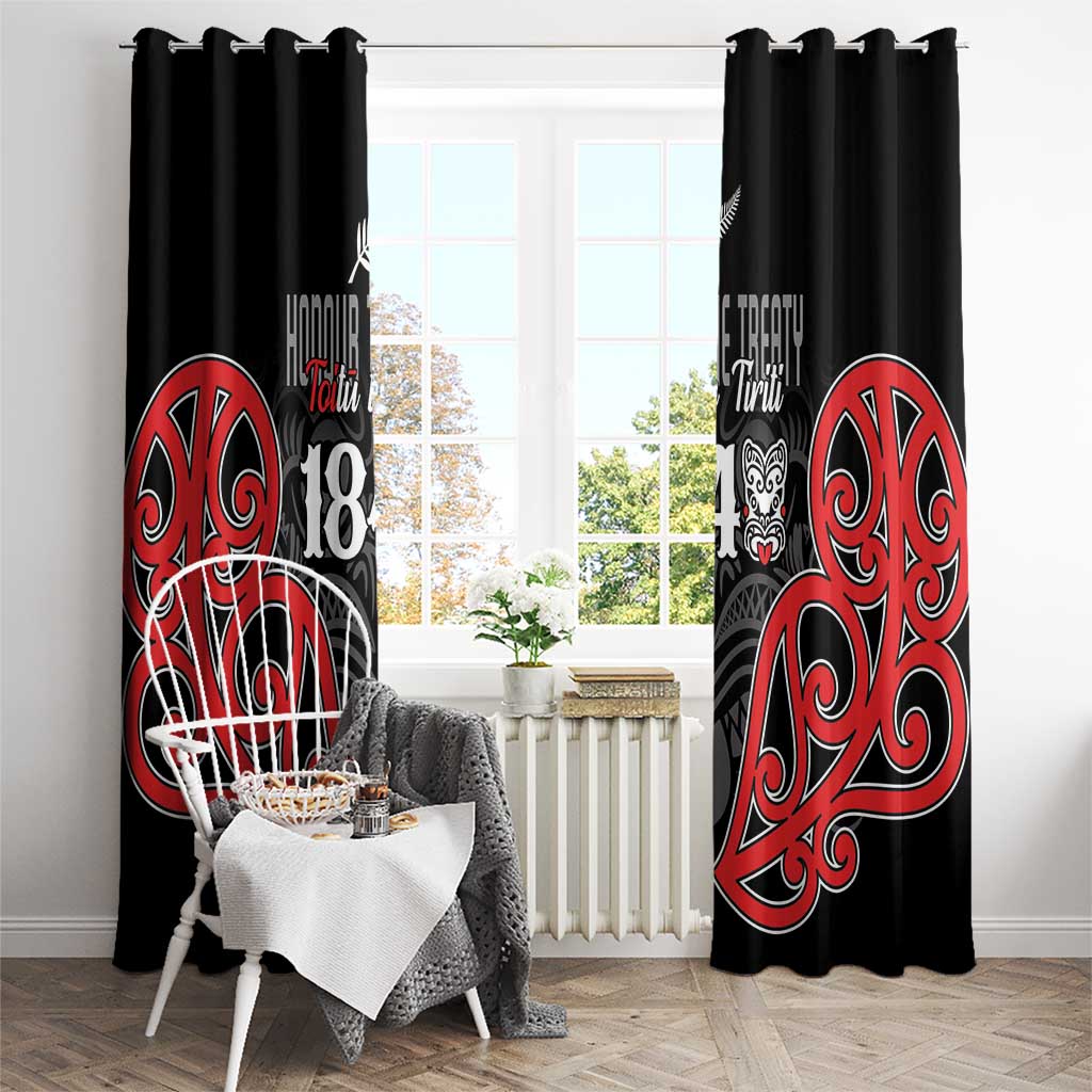 Toitu Te Tiriti 1840 Aotearoa Window Curtain Stand Together Stand Stronger LT01 - Polynesian Pride