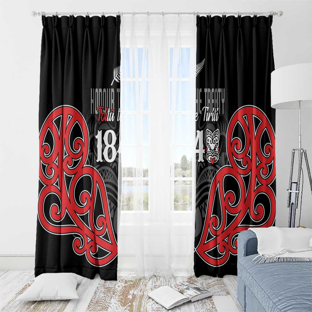 Toitu Te Tiriti 1840 Aotearoa Window Curtain Stand Together Stand Stronger LT01 - Polynesian Pride