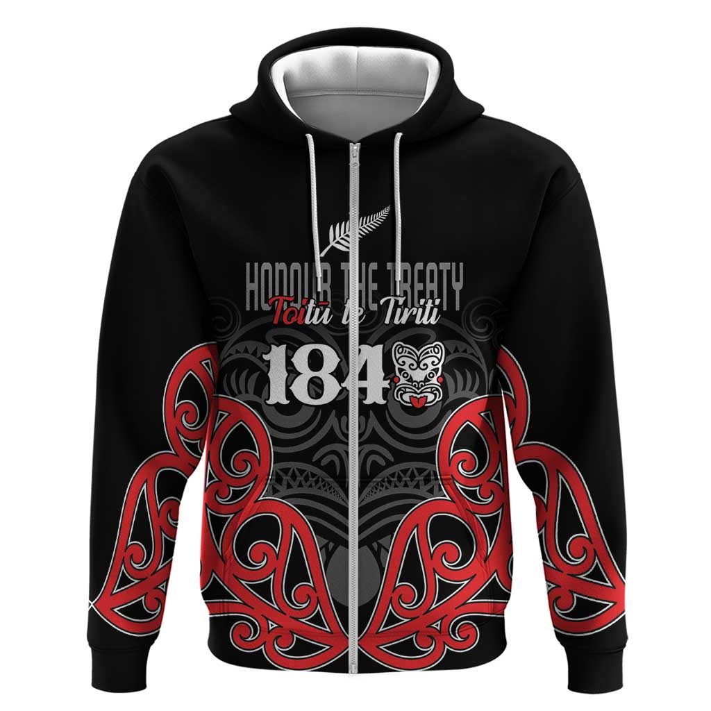 Toitu Te Tiriti 1840 Aotearoa Zip Hoodie Stand Together Stand Stronger