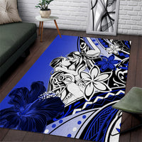 Polynesian Valentine Area Rug Couple Floral Unique Blue Version LT01 Blue - Polynesian Pride