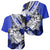 Polynesian Valentine Baseball Jersey Couple Floral Unique Blue Version LT01 - Polynesian Pride