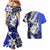 Polynesian Valentine Couples Matching Mermaid Dress and Hawaiian Shirt Couple Floral Unique Blue Version LT01 - Polynesian Pride