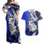 Polynesian Valentine Couples Matching Off Shoulder Maxi Dress and Hawaiian Shirt Couple Floral Unique Blue Version LT01 Blue - Polynesian Pride