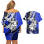 Polynesian Valentine Couples Matching Off Shoulder Short Dress and Hawaiian Shirt Couple Floral Unique Blue Version LT01 - Polynesian Pride