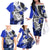 Polynesian Valentine Family Matching Off Shoulder Long Sleeve Dress and Hawaiian Shirt Couple Floral Unique Blue Version LT01 - Polynesian Pride