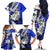 Polynesian Valentine Family Matching Off Shoulder Long Sleeve Dress and Hawaiian Shirt Couple Floral Unique Blue Version LT01 - Polynesian Pride