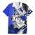 Polynesian Valentine Family Matching Off Shoulder Long Sleeve Dress and Hawaiian Shirt Couple Floral Unique Blue Version LT01 Dad's Shirt - Short Sleeve Blue - Polynesian Pride