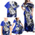 Polynesian Valentine Family Matching Off Shoulder Maxi Dress and Hawaiian Shirt Couple Floral Unique Blue Version LT01 - Polynesian Pride