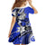 Polynesian Valentine Family Matching Off Shoulder Short Dress and Hawaiian Shirt Couple Floral Unique Blue Version LT01 - Polynesian Pride