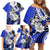 Polynesian Valentine Family Matching Off Shoulder Short Dress and Hawaiian Shirt Couple Floral Unique Blue Version LT01 - Polynesian Pride