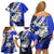 Polynesian Valentine Family Matching Off Shoulder Short Dress and Hawaiian Shirt Couple Floral Unique Blue Version LT01 - Polynesian Pride