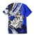 Polynesian Valentine Family Matching Off Shoulder Short Dress and Hawaiian Shirt Couple Floral Unique Blue Version LT01 - Polynesian Pride