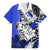 Polynesian Valentine Family Matching Short Sleeve Bodycon Dress and Hawaiian Shirt Couple Floral Unique Blue Version LT01 Dad's Shirt - Short Sleeve Blue - Polynesian Pride